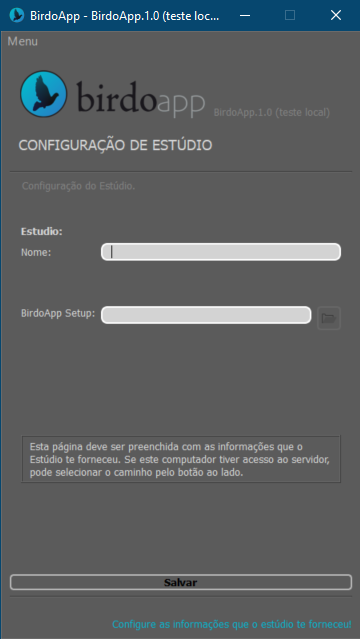 "Config estudio interface"