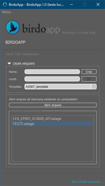 "Interface modo Solo"